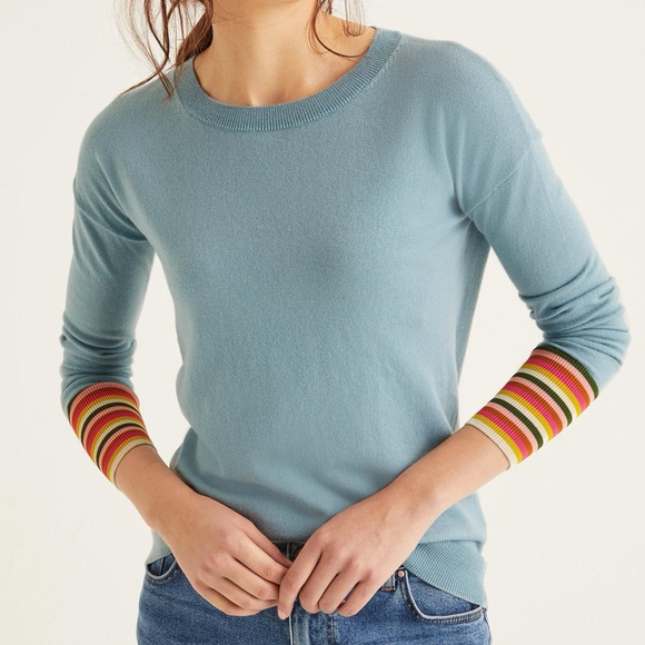 Boden Tops - Boden Marion Wool Blend Sweater with Striped cuffs and back detail size XS